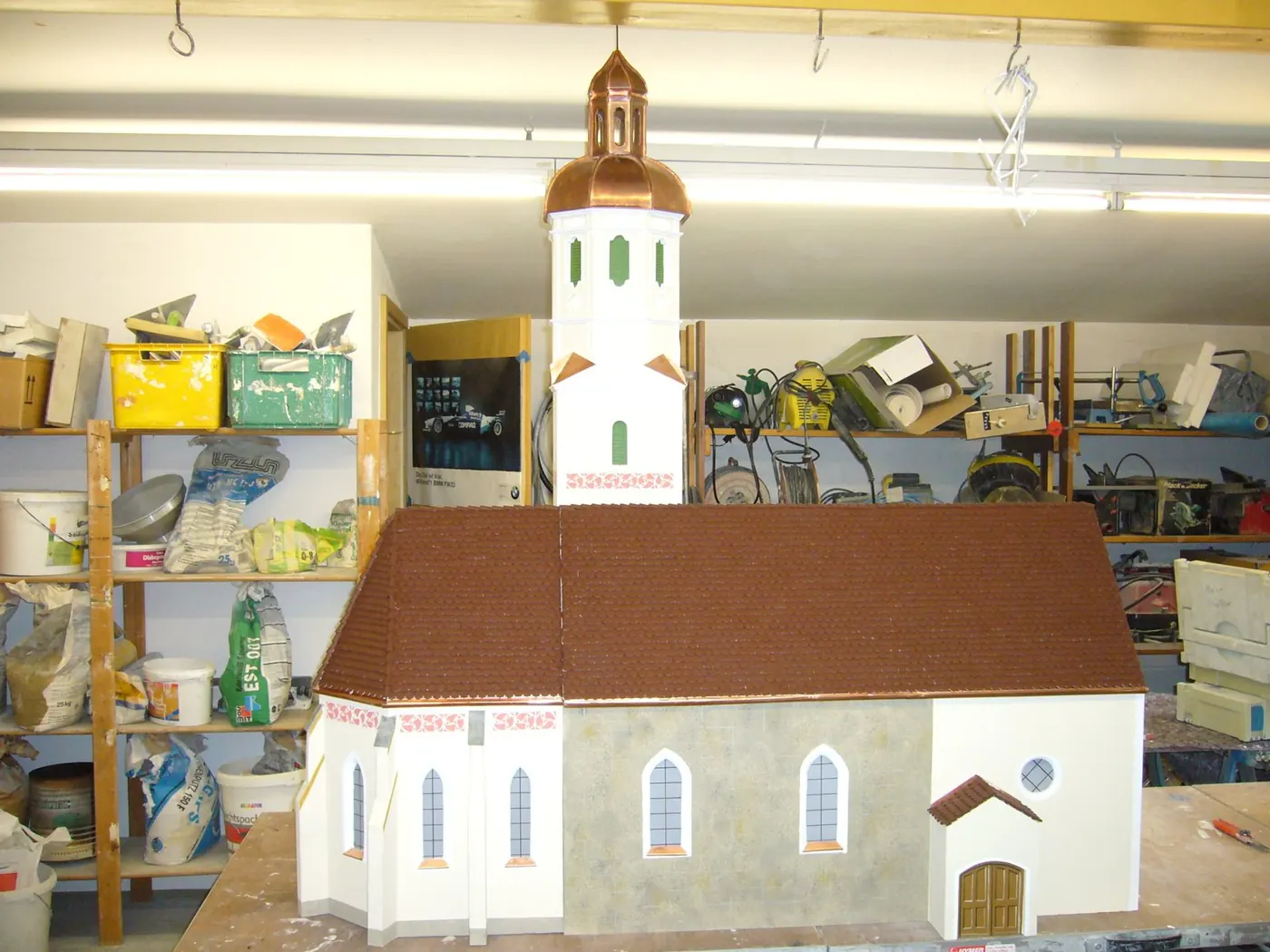 Kirchenmodell — gebaut und bemalt in der Werkstatt, Malermeister Müller, Weilheim